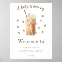 Baby is brewing Welcome iced coffee baby shower