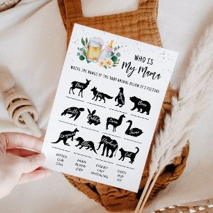 Baby Is Brewing Who is my mama Game Card Pink