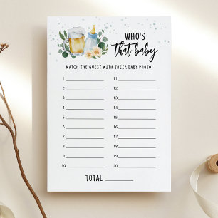 Baby Is Brewing Who's That Baby Photo Game Card
