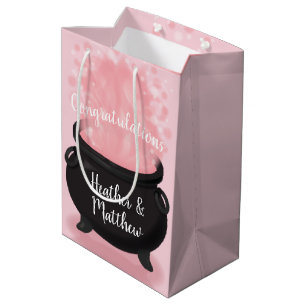 Baby is Brewing Witch Shower Gothic Pink Girl Medium Gift Bag