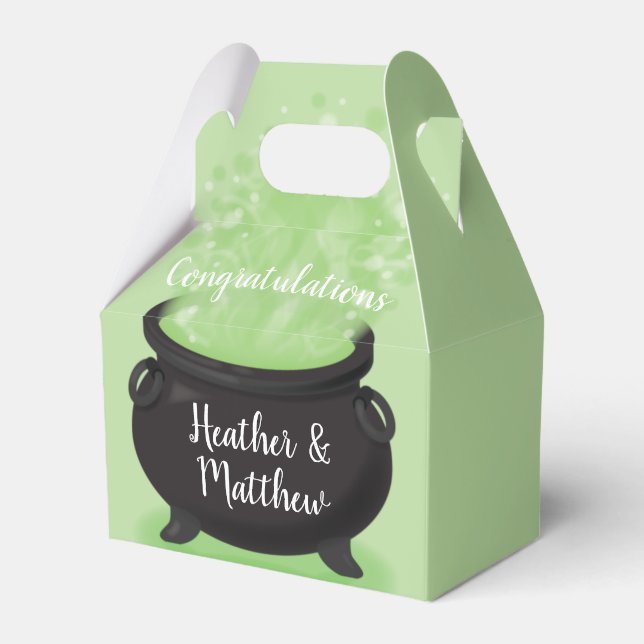 Baby is Brewing Witch Shower Halloween Cauldron Favor Box (Front Side)
