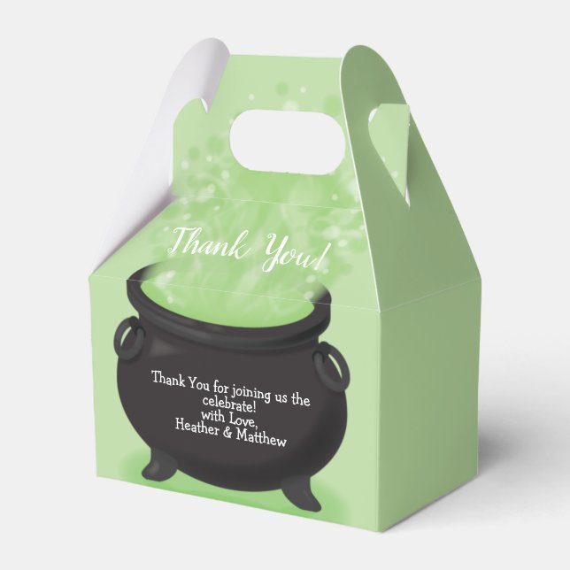 Baby is Brewing Witch Shower Halloween Cauldron Favor Box (Front Side)
