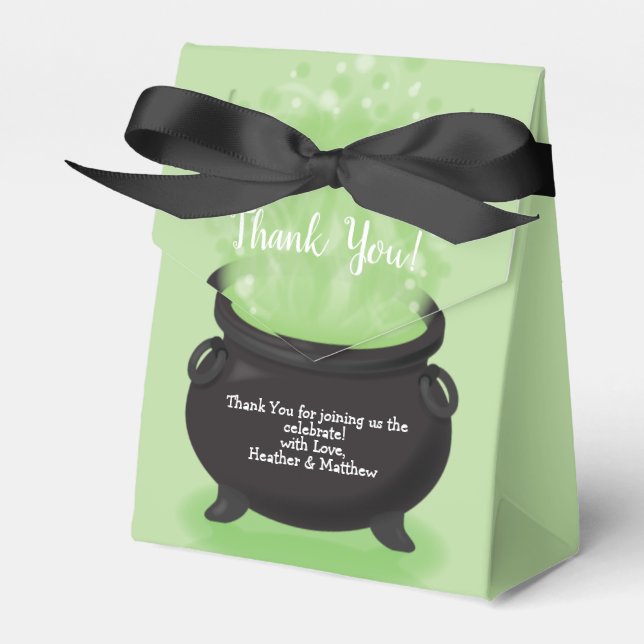 Baby is Brewing Witch Shower Halloween Cauldron Favor Box (Front Side)