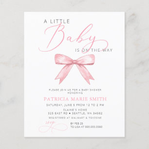 Baby Is on the WAY Pink Bow Girl Baby Shower