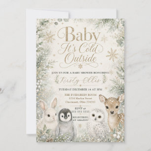 Baby It’s Cold Outside Arctic Animals Baby Shower Invitation