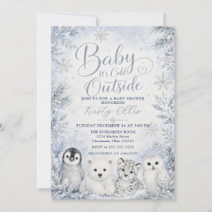 Baby It’s Cold Outside Arctic Animals Baby Shower Invitation