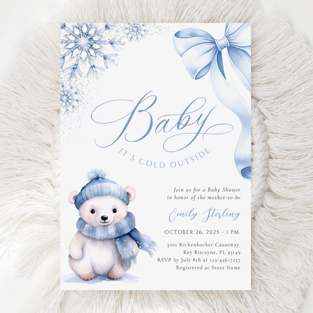Baby It’s Cold Outside Bear Baby Shower Invitation (Creator Uploaded)