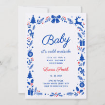 Baby It’s Cold Outside blue winter baby shower 