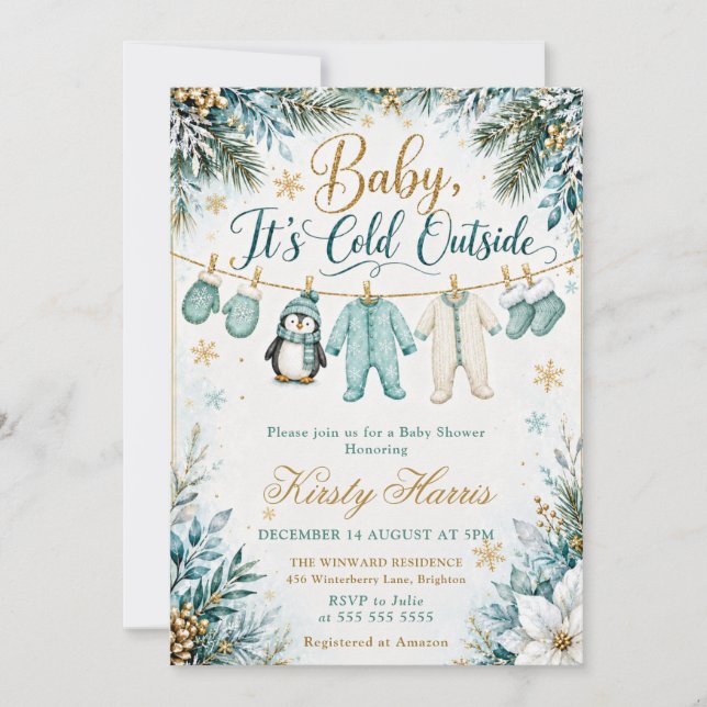 Baby It’s Cold Outside Shower Invitation (Front)