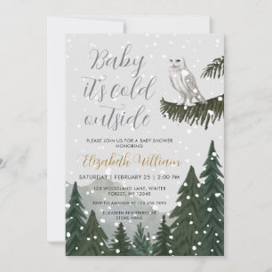 Baby It’s Cold Outside Snowy Owl Baby Shower Invitation