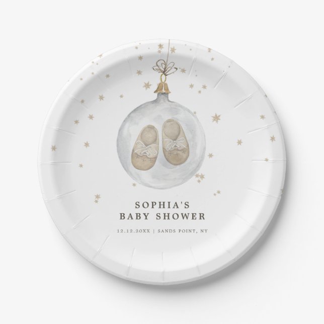 Baby it’s cold outside Winter Baby Shower Paper Plate (Front)