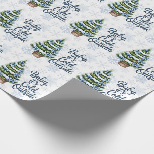 Baby, It’s Cold Outside Winter Boy Baby Shower Wrapping Paper