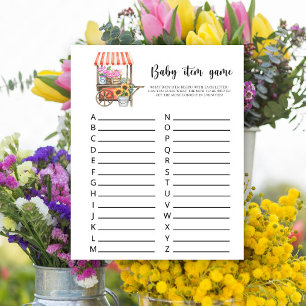 Baby Item Game. Flowers Baby Shower Game