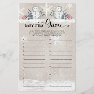 Baby Item Game Snowman Baby Shower