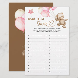 Baby Item Game Teddy Bear Baby Shower