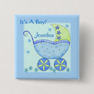 Baby "Its A Boy" Name Personalized Badge Pin