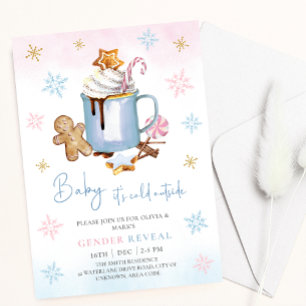 Baby it's cold Christmas Gender Reveal Invite