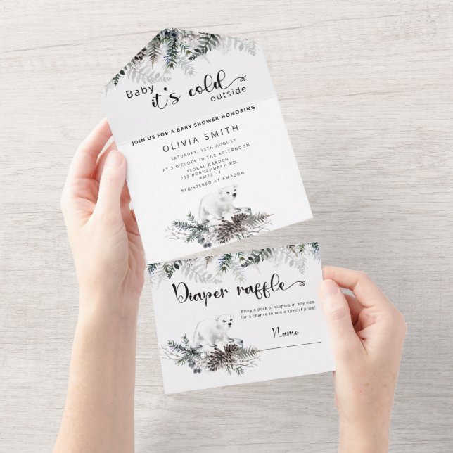 Baby it's cold outside All In One Invitation (Tearaway)