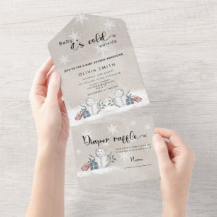 Baby it's cold outside All In One Invitation