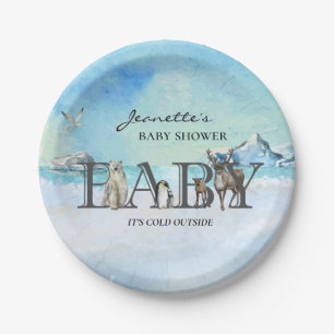 Baby It's Cold Outside Arctic Animal Shower Paper Plate