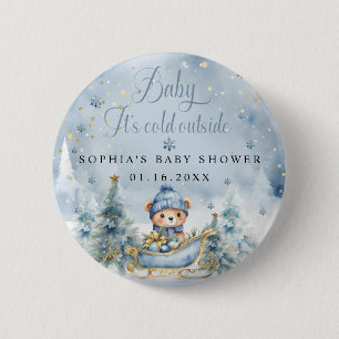 Baby It's Cold Outside Baby Shower Boy Favours 2 Inch Round Button