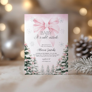 Baby Its Cold Outside Baby Shower Christmas Tree Invitation