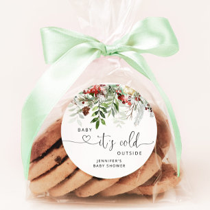 Baby its cold outside baby shower classic round st sticker