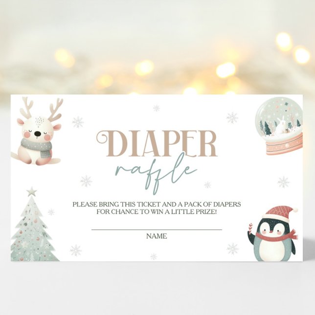 Baby Its Cold Outside Baby Shower Diaper Raffle Enclosure Card (Creator Uploaded)