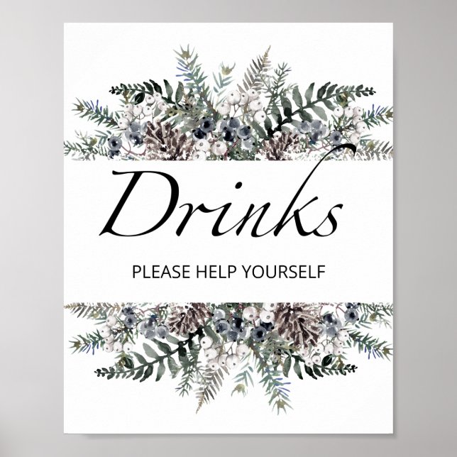 Baby it's cold outside baby shower drink poster (Front)