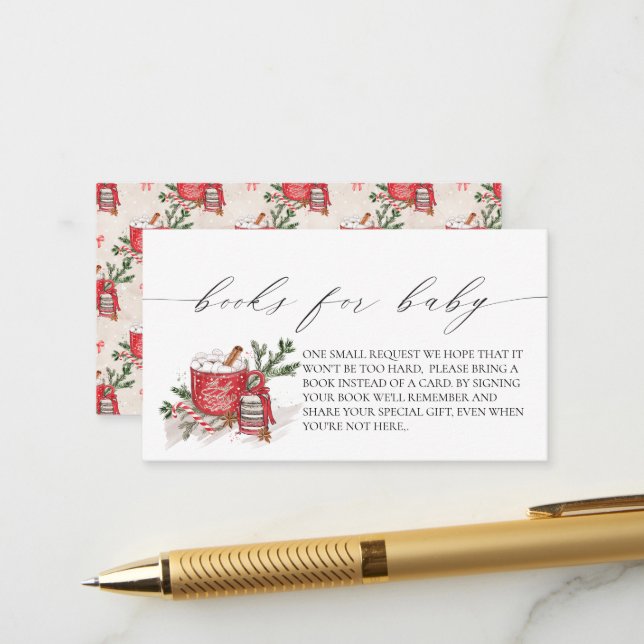 Baby It's Cold Outside Baby Shower Enclosure Card  (Front/Back In Situ)