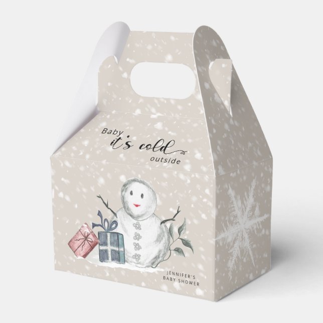 Baby its cold outside baby shower favor box (Front Side)