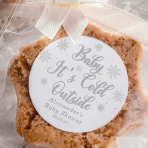 Baby It's Cold Outside Baby Shower Favour Classic Round Sticker