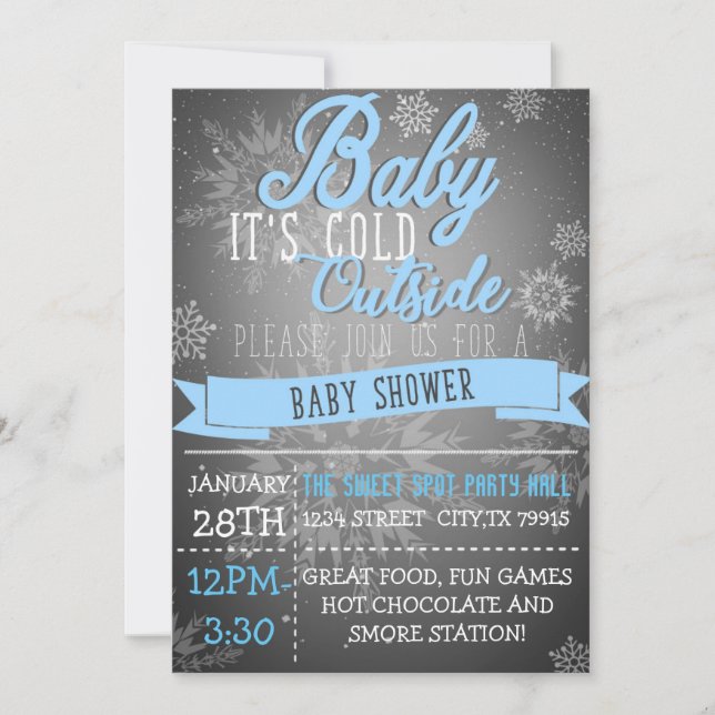 Baby It's Cold Outside Baby shower Invitation (Devant)
