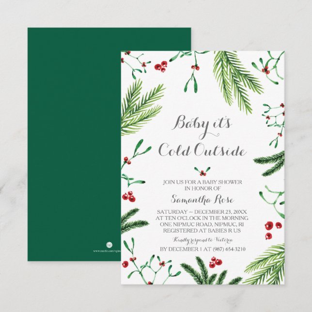 Baby It's Cold Outside Baby Shower Invitation (Front/Back)