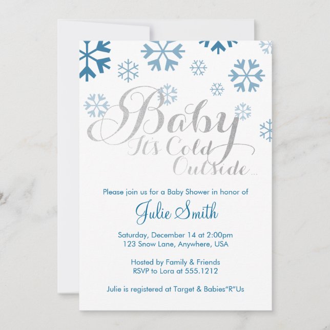 Baby It's Cold Outside Baby shower Invitation (Devant)