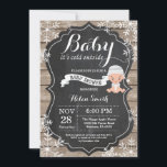Baby its Cold Outside Baby Shower Invitation<br><div class="desc">Baby its Cold Outside Rustic Winter Baby Shower invitation. White Snowflake. Rustic Wood Chalkboard Background. Country Vintage Retro Barn. Boy or Girl Baby Shower Invitation. Winter Holiday Baby Shower Invite. For further customization,  please click the "Customize it" button and use our design tool to modify this template.</div>