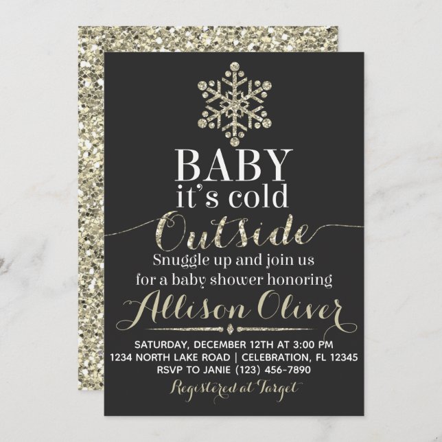 Baby It's Cold Outside Baby Shower Invitation (Front/Back)