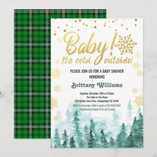 Baby It's Cold Outside Baby Shower Invitation (Front/Back)