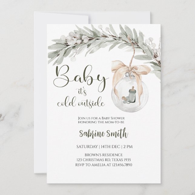Baby it's cold outside baby shower invitation (Front)