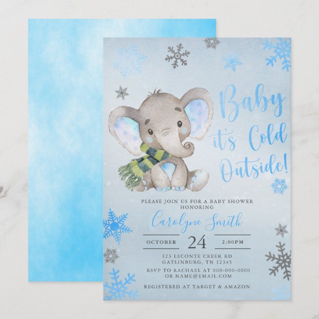 Baby It's Cold Outside Baby Shower Invitation (Front/Back)