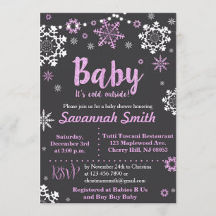 Baby Its Cold Outside Baby Shower Invitations Girl