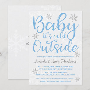 Baby It's Cold Outside Baby Shower Invite - Blue