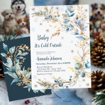 Baby It's Cold Outside Baby Shower Navy Gold