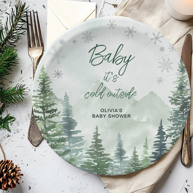 Baby it's Cold Outside Baby Shower Paper Plate (Creator Uploaded)