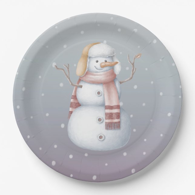 Baby its cold outside baby shower paper plates (Front)