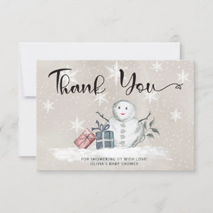 Baby its cold outside baby shower thank you card