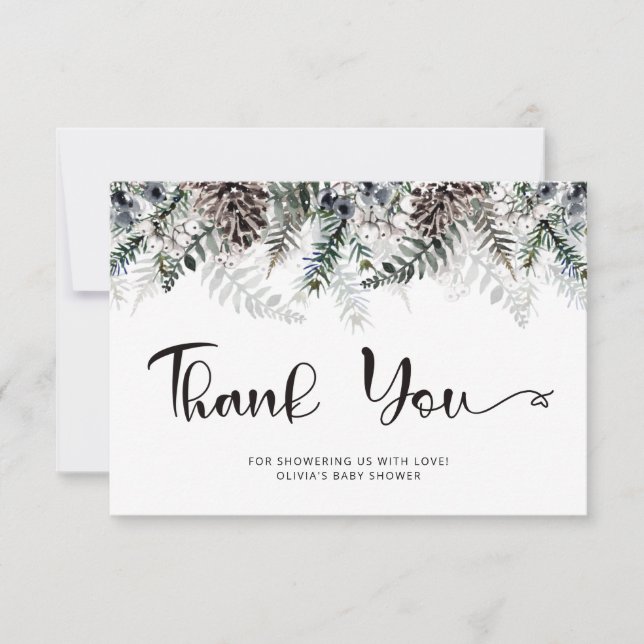 Baby its cold outside baby shower thank you card (Front)