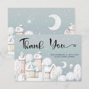 Baby its cold outside baby shower thank you card