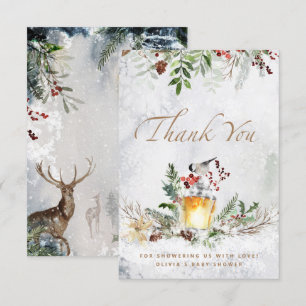 Baby its cold outside baby shower thank you card