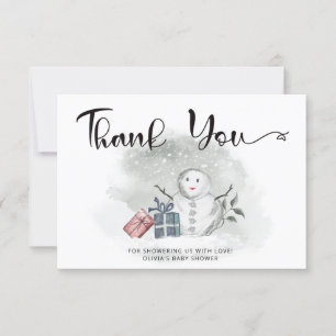 Baby its cold outside baby shower thank you card